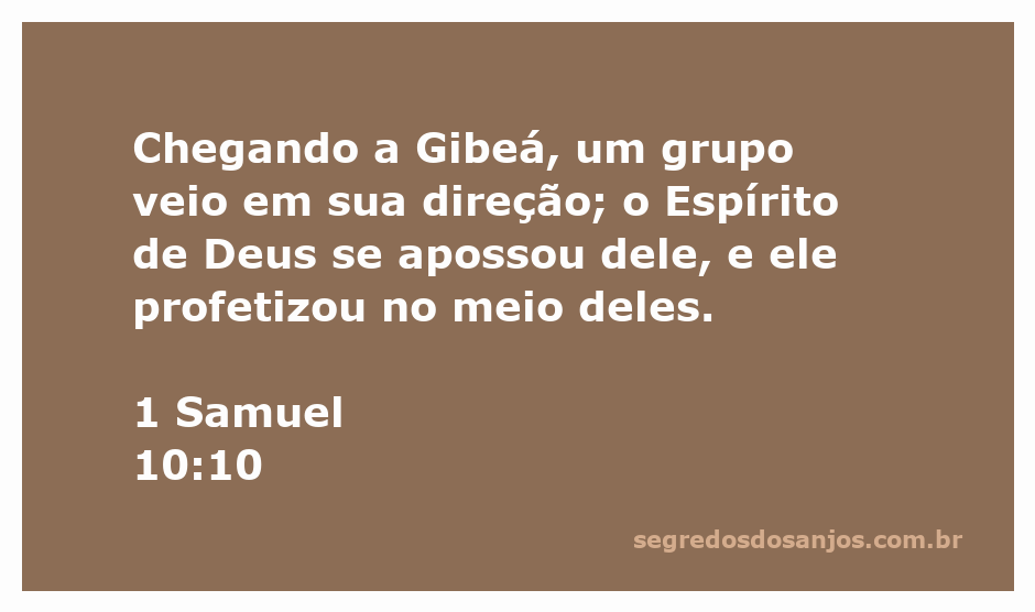 Ilustração de Saul profetizando em Gibeá com a influência do Espírito de Deus.