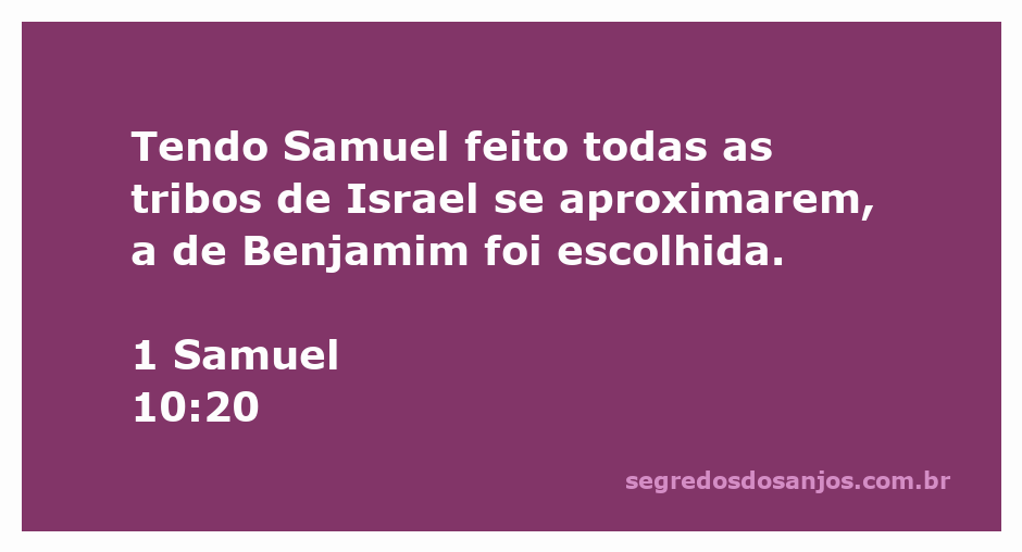 Samuel escolhendo a tribo de Benjamim entre as tribos de Israel
