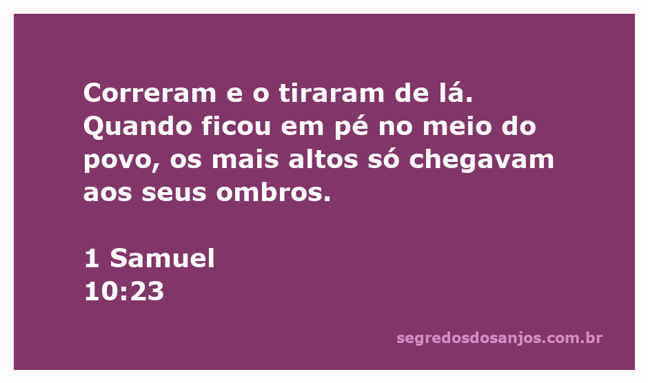 Saul sendo escolhido como rei de Israel, destacando sua estatura em relação ao povo.