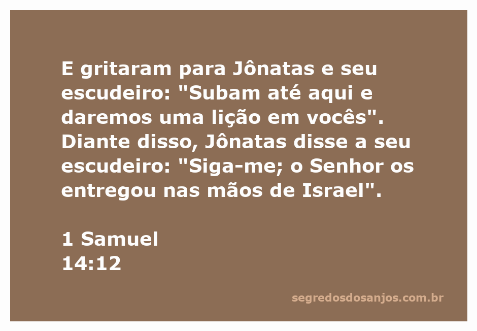 Jônatas e seu escudeiro se preparando para enfrentar os filisteus, simbolizando coragem e fé em Deus.