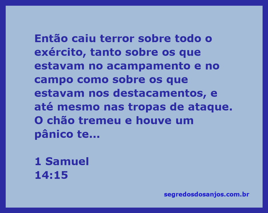 Representação do terror e pânico que caiu sobre o exército descrito em 1 Samuel 14:15