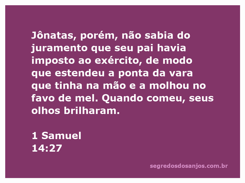 Jônatas provando mel, com expressão de surpresa e alegria, representando a descoberta e a satisfação.