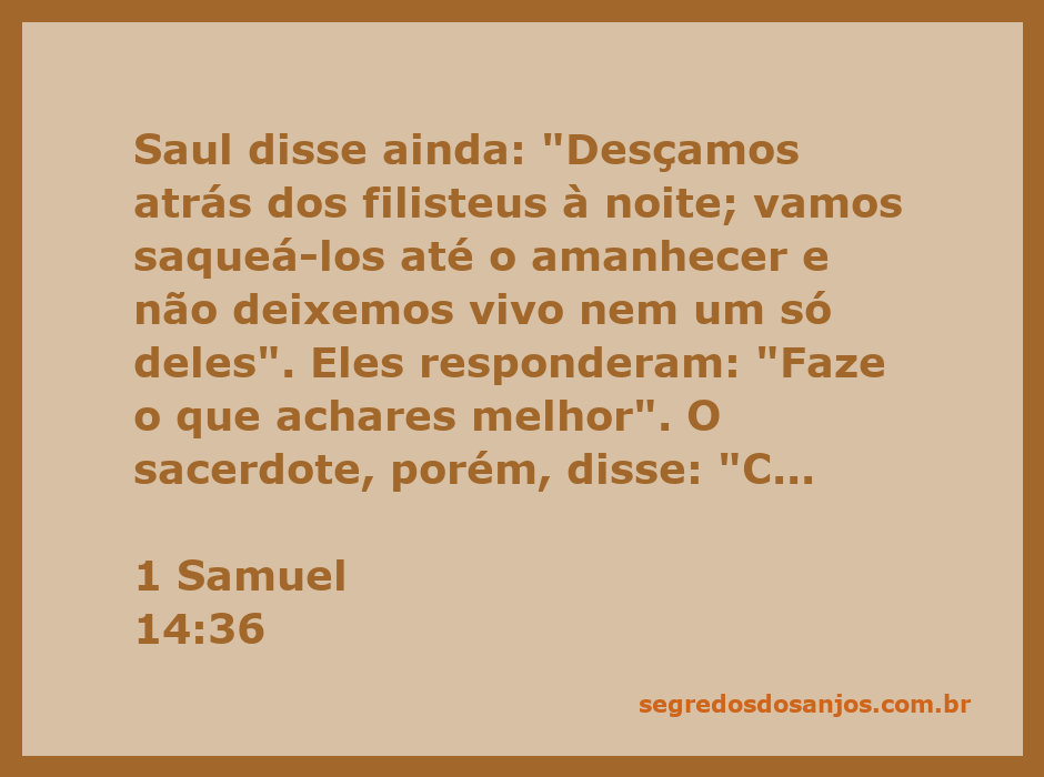 Saul consultando Deus antes de atacar os filisteus