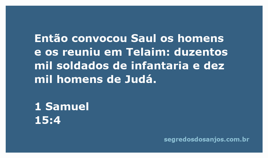 Reunião de soldados em Telaim sob o comando do rei Saul, conforme narrado em 1 Samuel 15:4.