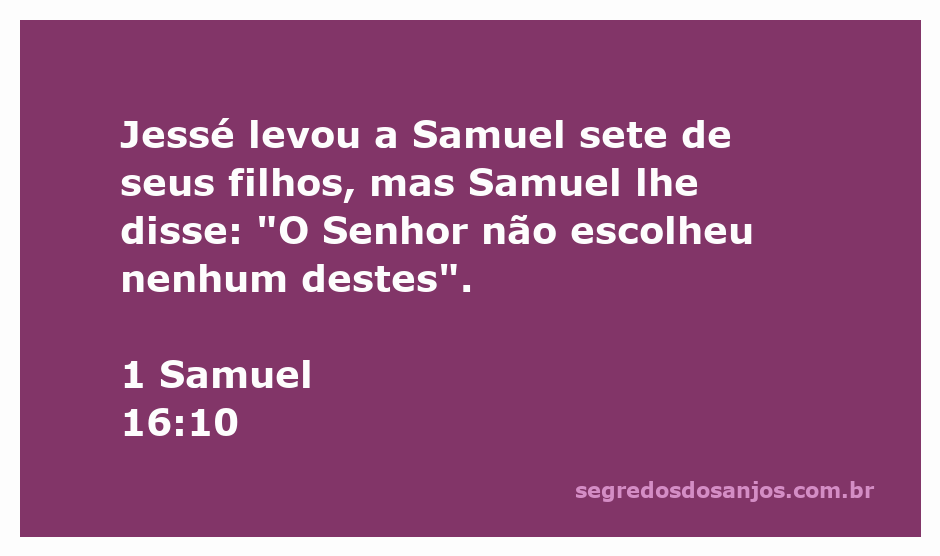 Samuel analisando os filhos de Jessé durante a escolha do rei de Israel