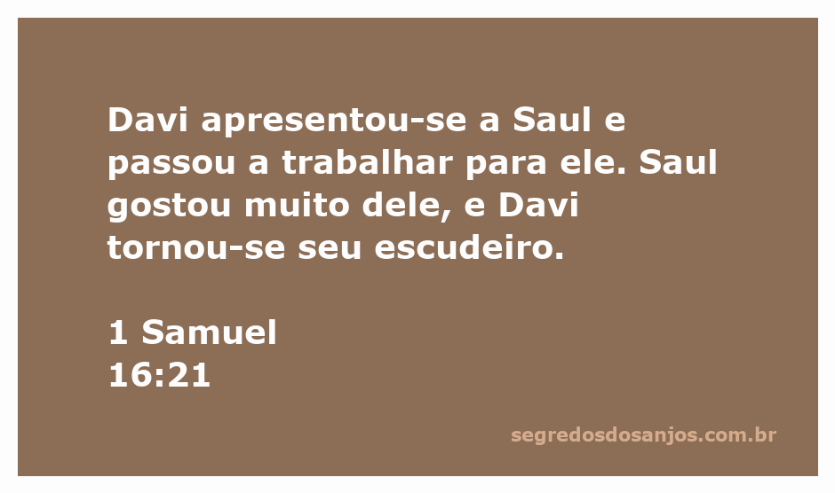 Davi se apresentando a Saul, simbolizando a amizade e a lealdade entre eles.