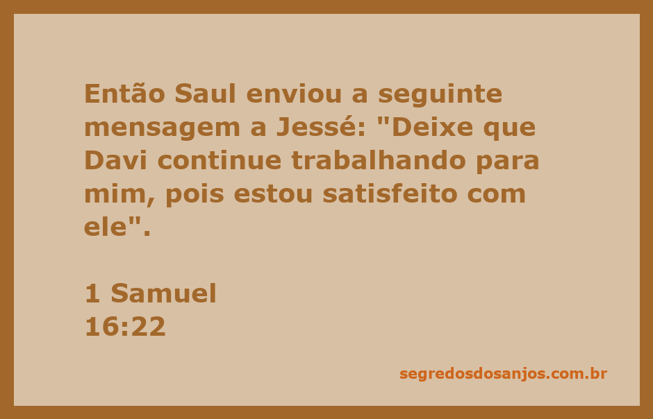 Saul enviando mensagem a Jessé sobre Davi, simbolizando aceitação e confiança.