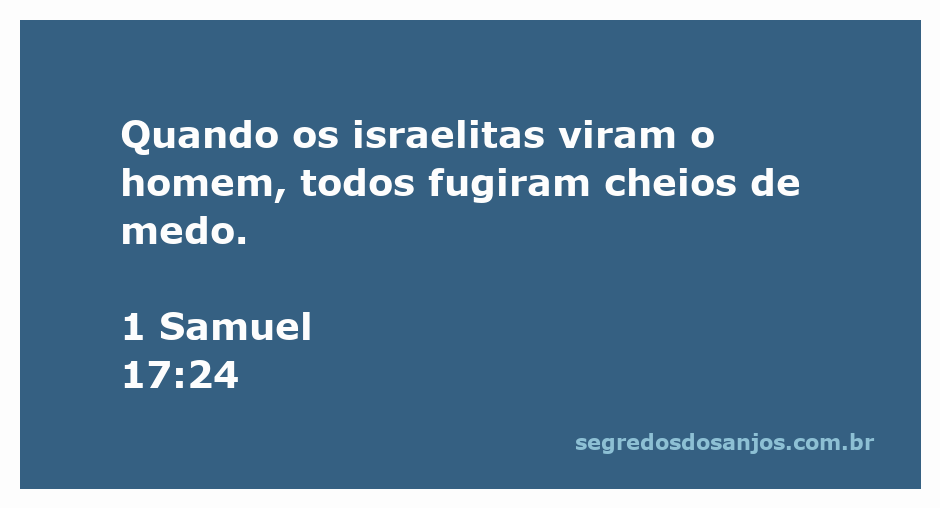 Os israelitas assustados ao avistar Golias, o gigante filisteu, fugindo com medo.
