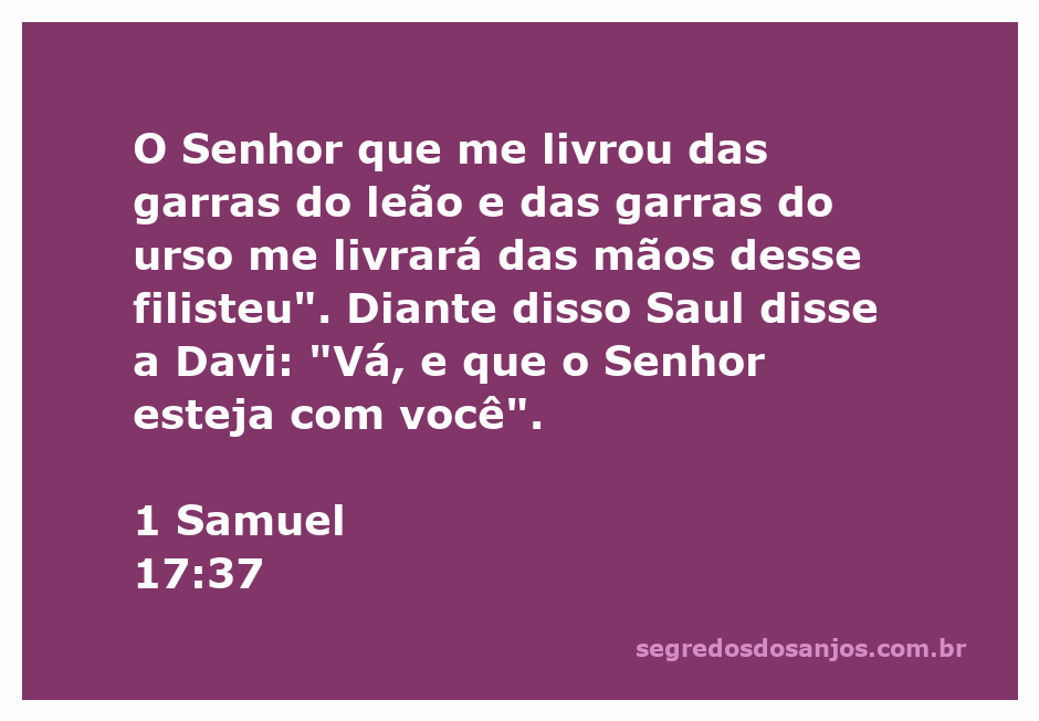 Davi confiante diante de Saul, mencionando a proteção de Deus contra o leão e o urso
