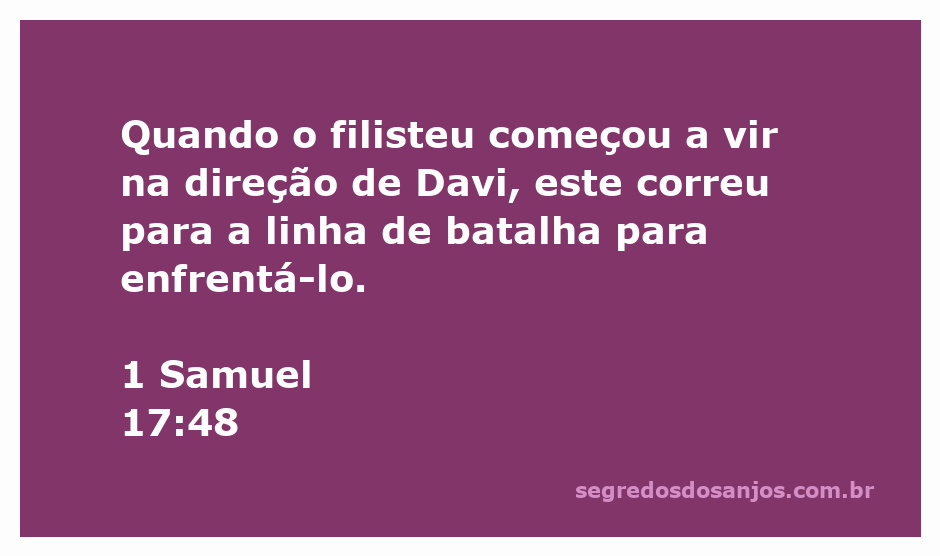 Davi correndo em direção ao filisteu durante a batalha, simbolizando coragem e fé.