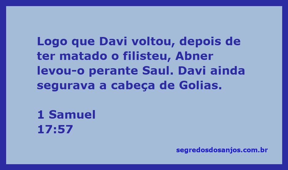 Davi segurando a cabeça de Golias após a vitória sobre o filisteu, sendo apresentado a Saul por Abner.