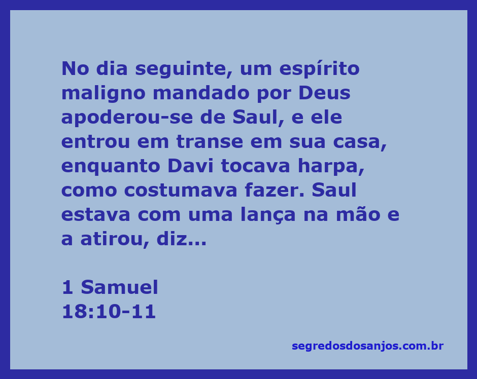 Representação de Saul em transe com uma lança na mão enquanto Davi toca harpa.