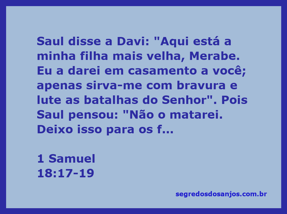 Imagem representativa da oferta de casamento de Saul a Davi, com Merabe ao fundo.
