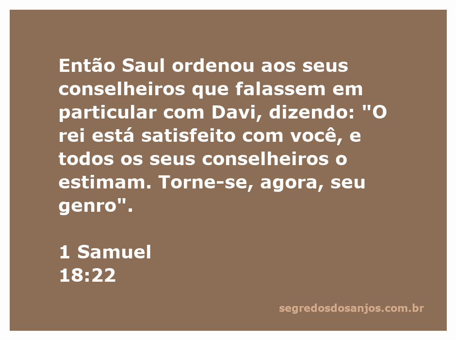 Rei Saul conversando com seus conselheiros sobre Davi em 1 Samuel 18:22