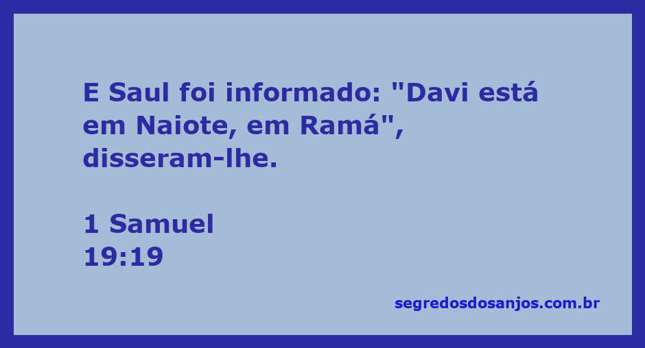 Saul recebe a informação sobre Davi em Naiote, Ramá.