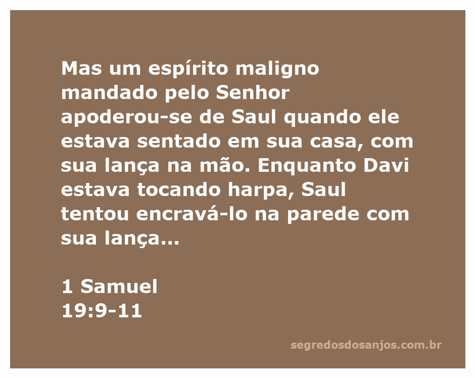 Representação de Davi tocando harpa enquanto Saul tenta atacá-lo com uma lança, simbolizando a tensão entre os dois personagens bíblicos.