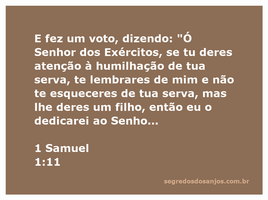 Uma mulher orando fervorosamente ao Senhor, implorando por um filho, inspirada pelo versículo de 1 Samuel 1:11.