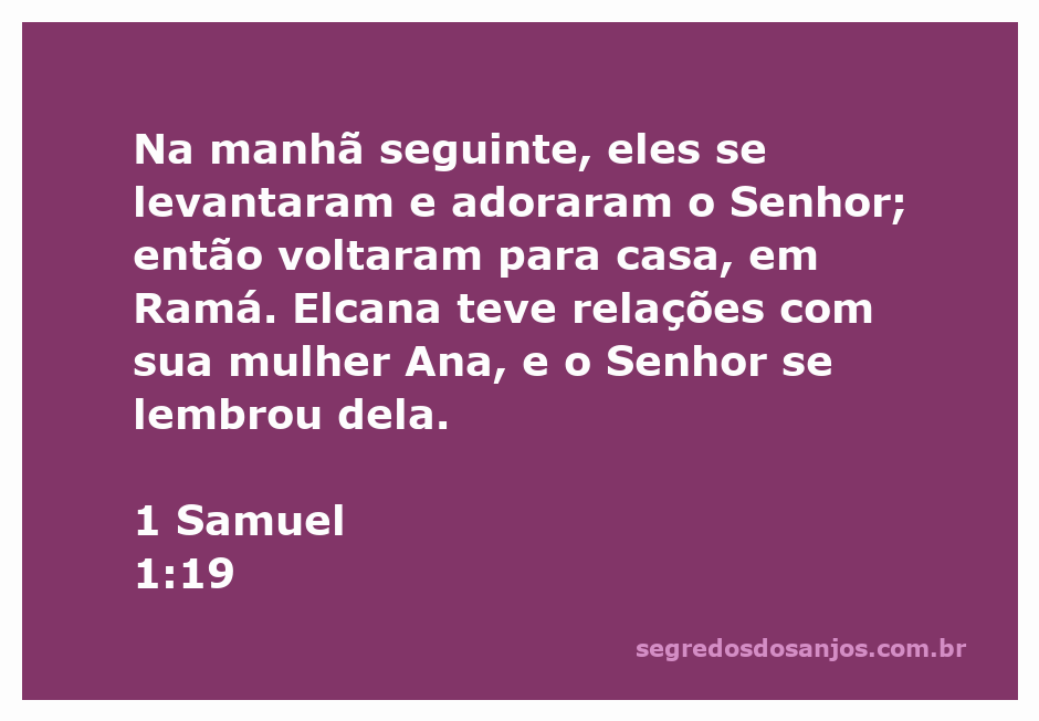 Ana e Elcana adorando ao Senhor antes de retornarem a Ramá, representando a fé e a esperança na resposta divina.