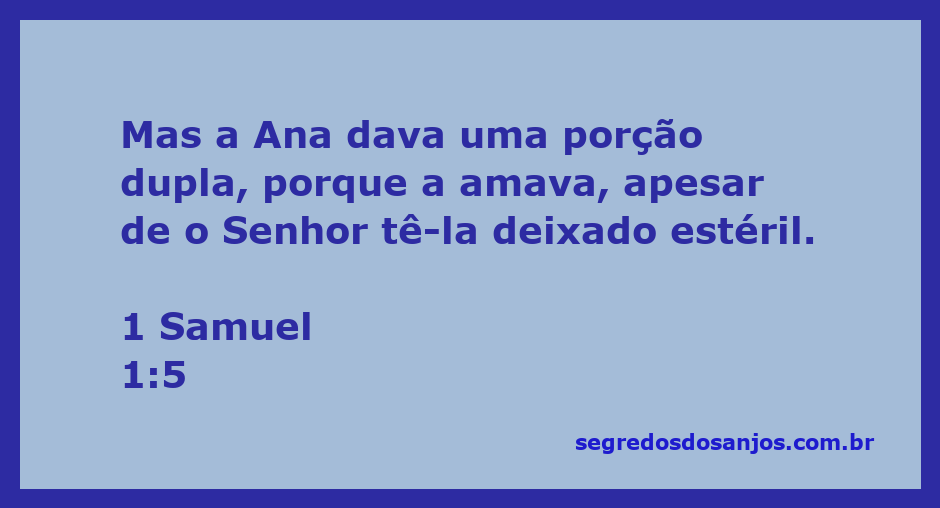 Ana oferecendo uma porção dupla a seu marido, simbolizando seu amor e devoção, apesar de sua esterilidade.