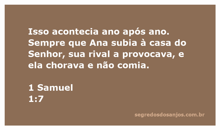 Ana chorando em oração na casa do Senhor, enquanto é provocada por sua rival.