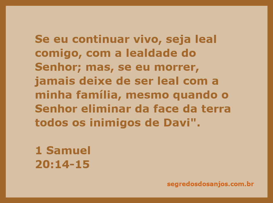 Ilustração da lealdade e amizade entre Davi e Jônatas, inspirada em 1 Samuel 20:14-15.