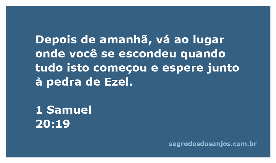 Uma ilustração de uma pedra chamada Ezel, representando o local de encontro entre Davi e Jônatas conforme descrito em 1 Samuel 20:19.