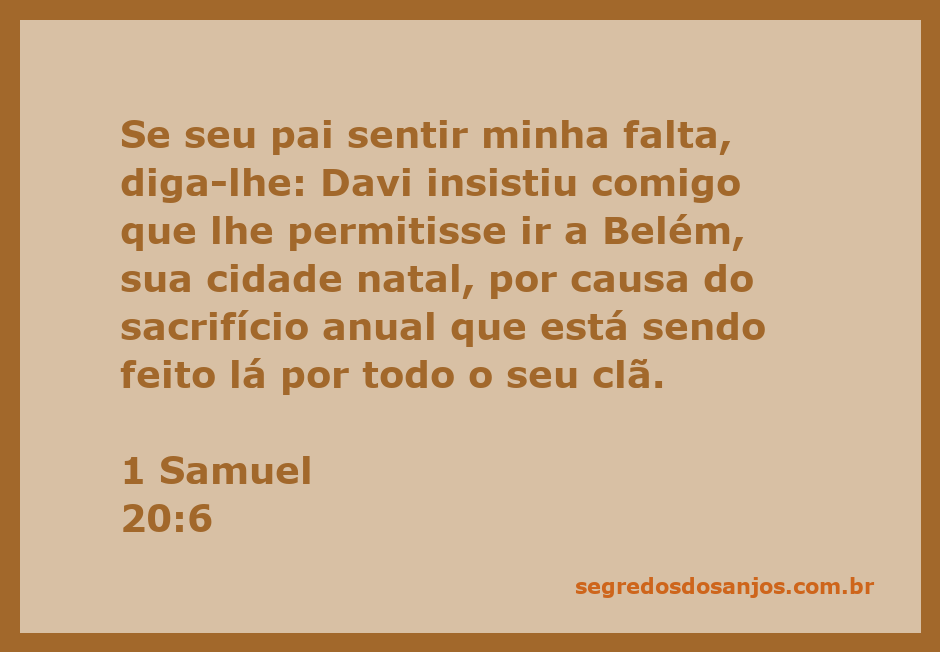 Davi pedindo permissão a Jônatas para ir a Belém durante o sacrifício anual.