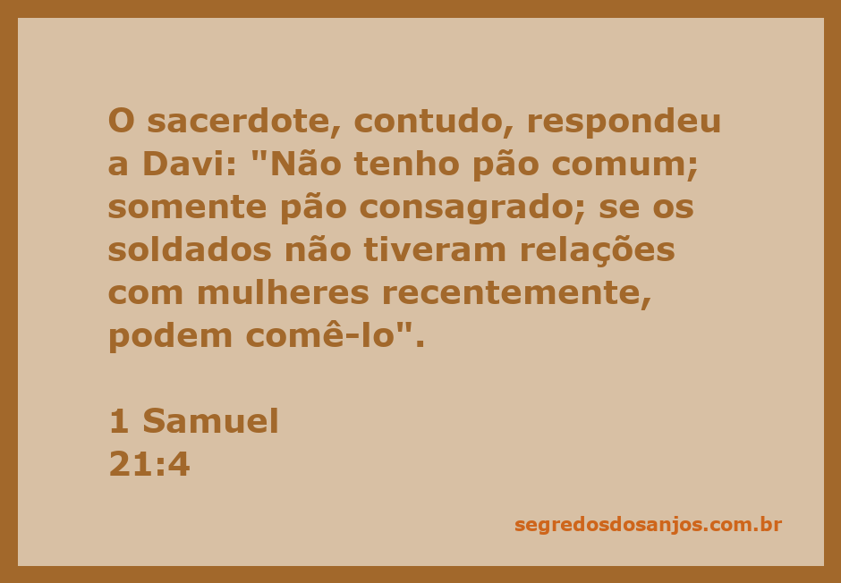 Davi recebe pão consagrado do sacerdote em cena bíblica