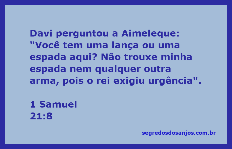 Davi em busca de armas com o sacerdote Aimeleque