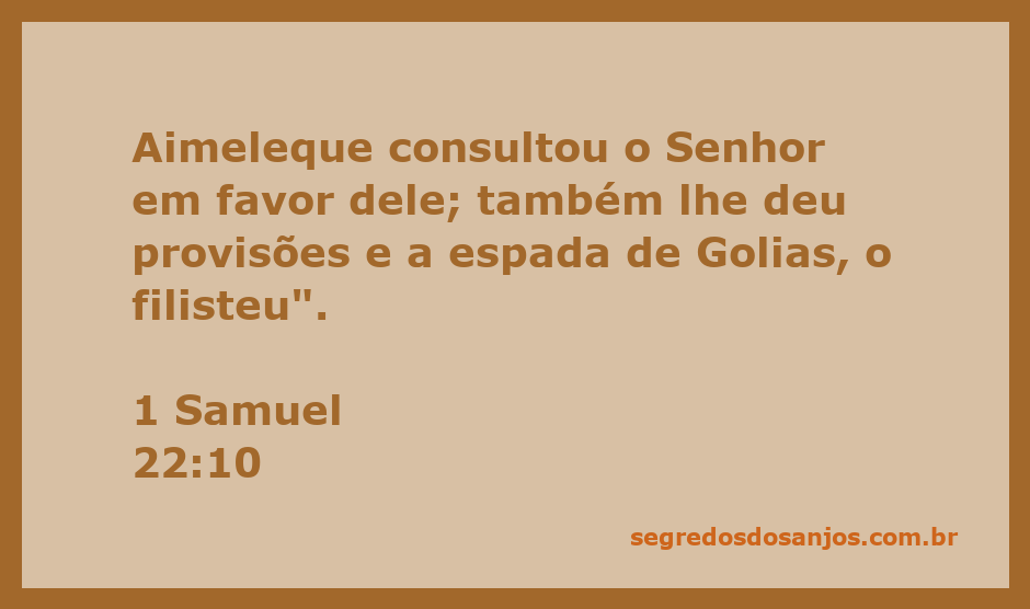 Aimeleque consultando o Senhor e oferecendo provisões e a espada de Golias a Davi