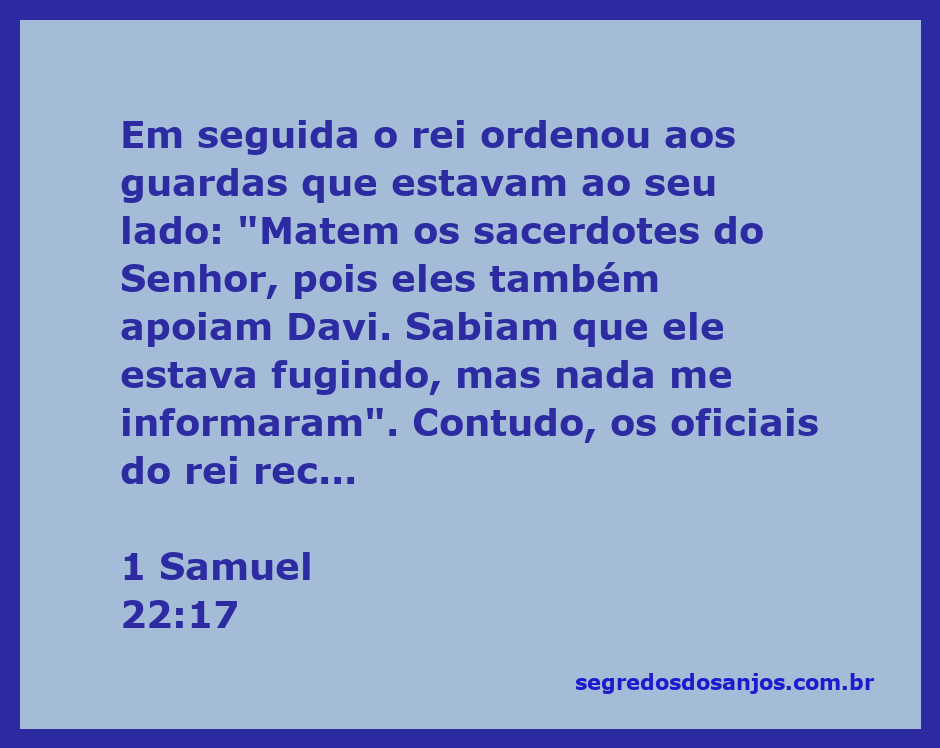 Rei Saúl ordenando a execução dos sacerdotes do Senhor por apoiarem Davi