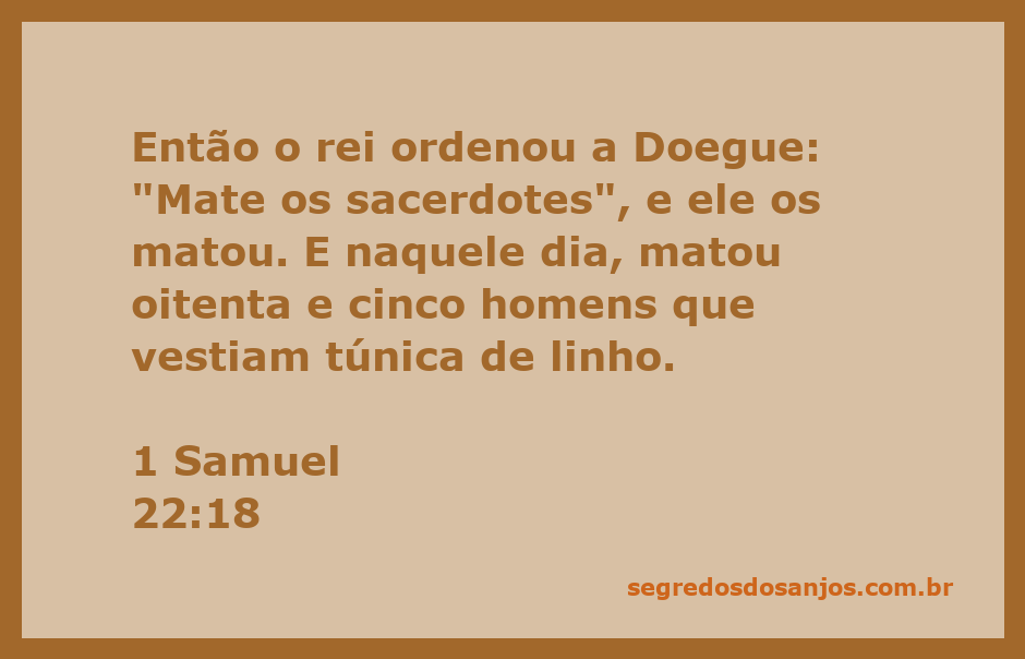 Ilustração de Doegue ordenando a execução dos sacerdotes em 1 Samuel 22:18