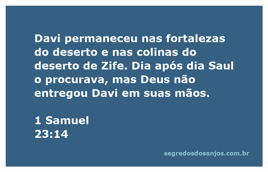 Davi se escondendo nas fortalezas do deserto de Zife, enquanto Saul o procura.