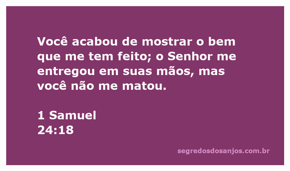 Imagem representativa de 1 Samuel 24:18, destacando a bondade e a misericórdia.