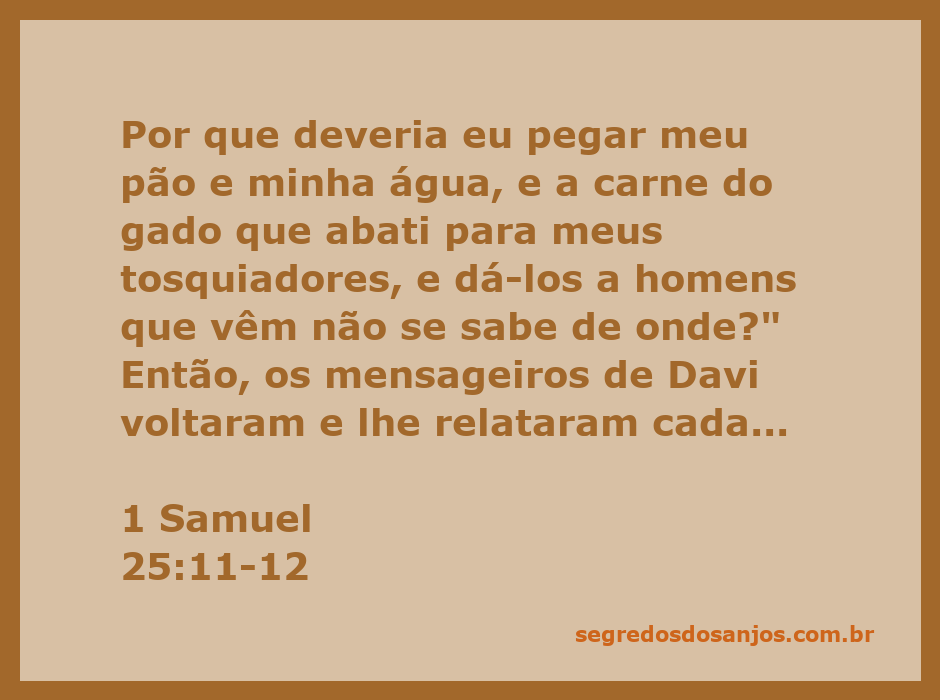 Davi e seus mensageiros discutindo sobre a recusa de Nabal em oferecer alimentos.