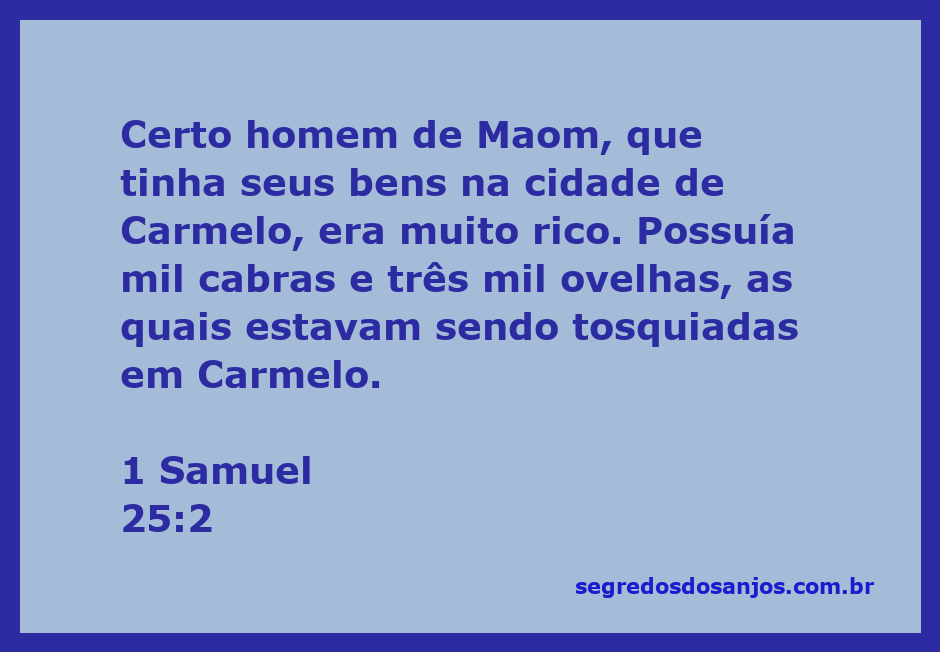 Imagem de um homem rico de Maom, com cabras e ovelhas em Carmelo.