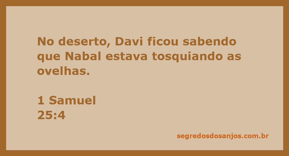 Davi recebe notícias sobre Nabal tosquiando suas ovelhas no deserto.