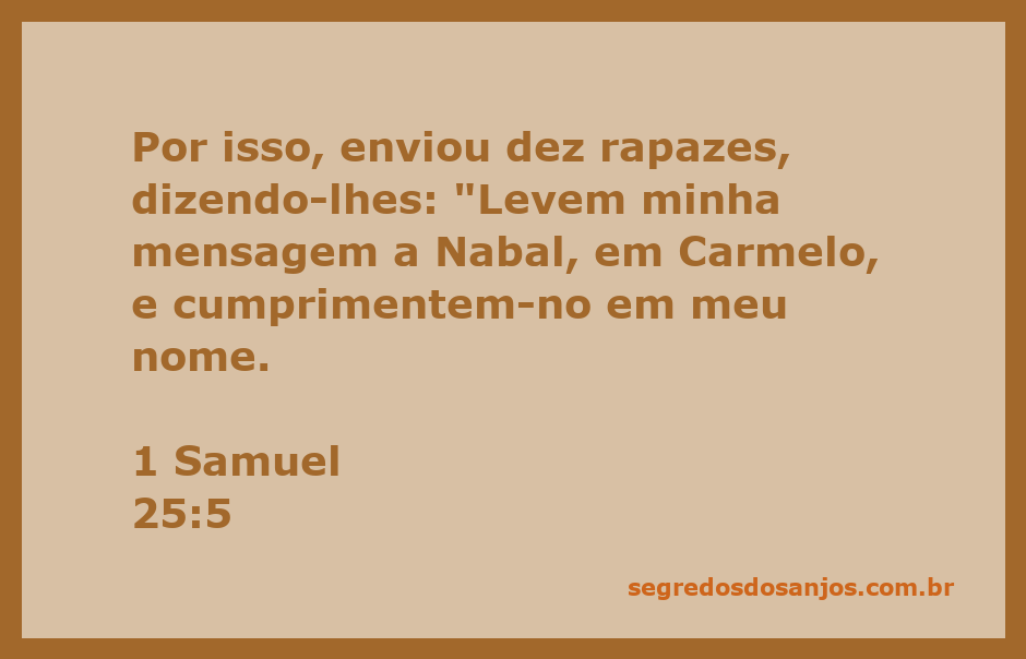 Mensagem enviada por Davi a Nabal através de dez rapazes em Carmelo.