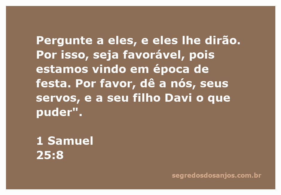 Davi e seus servos pedindo ajuda durante uma festa.