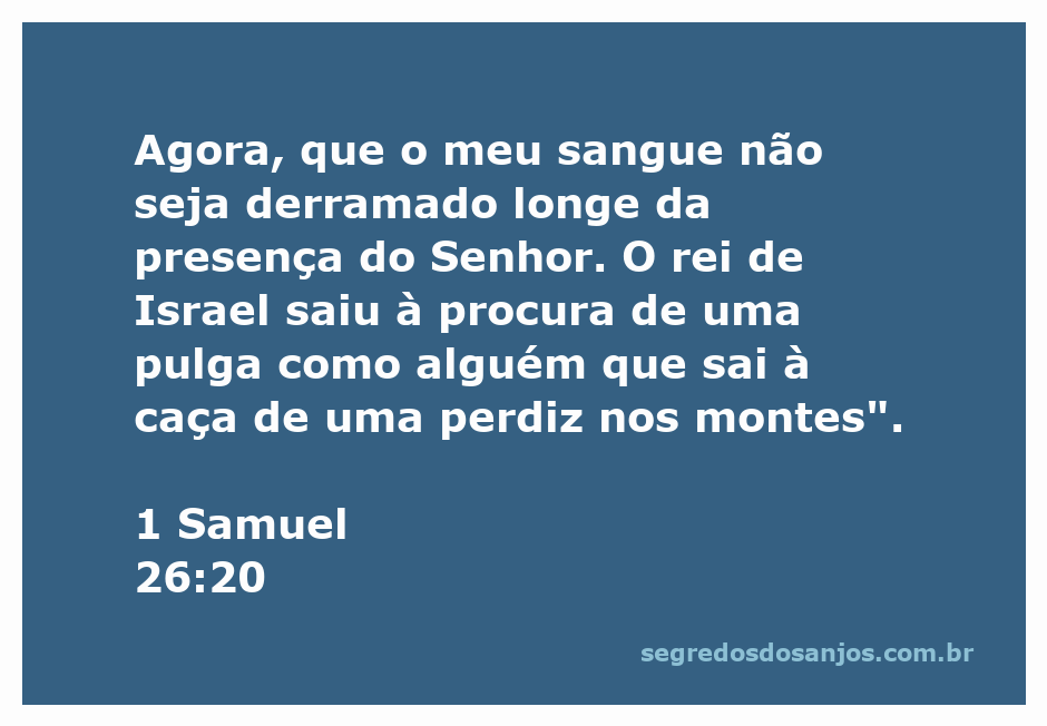 Ilustração do versículo 1 Samuel 26:20, destacando a busca de Saul por Davi como uma caça.