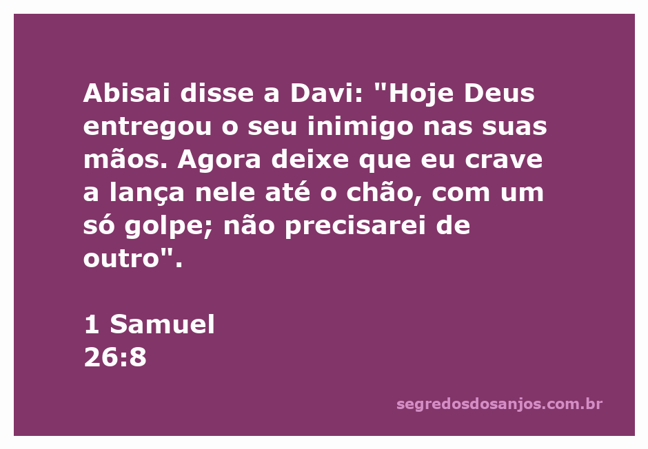 Imagem de Abisai oferecendo a lança a Davi, simbolizando a vitória sobre o inimigo.