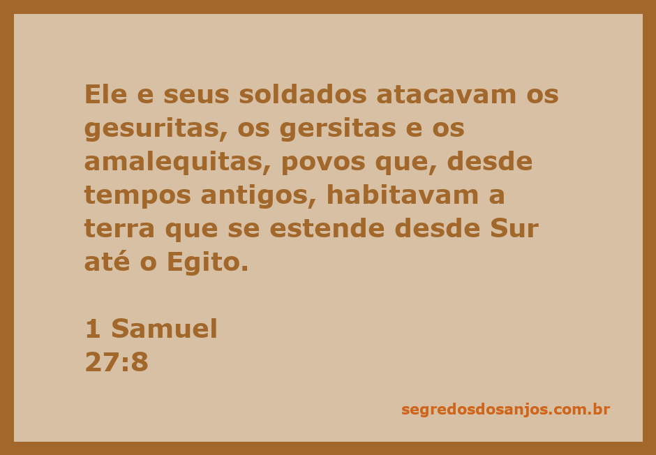 Imagem de uma batalha entre os israelitas e os povos antigos, incluindo gesuritas, gersitas e amalequitas.