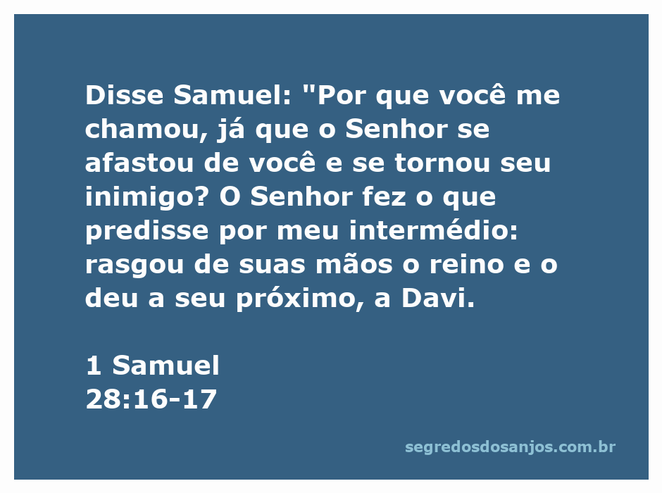 Samuel falando com Saul, destacando a mensagem de Deus sobre a perda do reino.