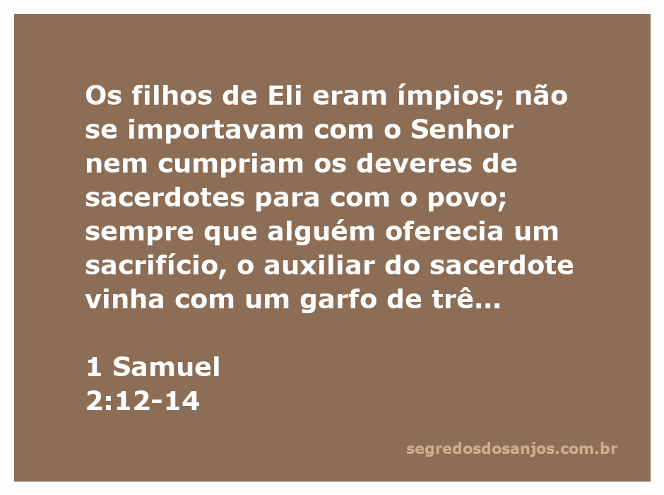 Imagem representativa dos filhos de Eli, retratando a impiedade e a corrupção no sacerdócio em Siló.