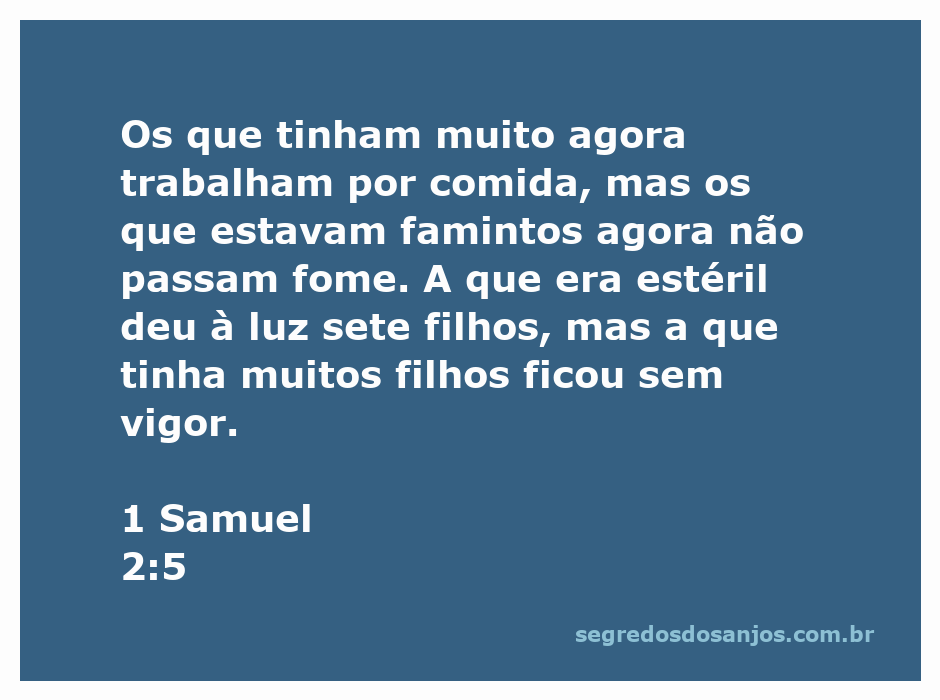 Ilustração de 1 Samuel 2:5, mostrando a transformação de condições entre os que tinham e os que não tinham, simbolizando a providência divina.