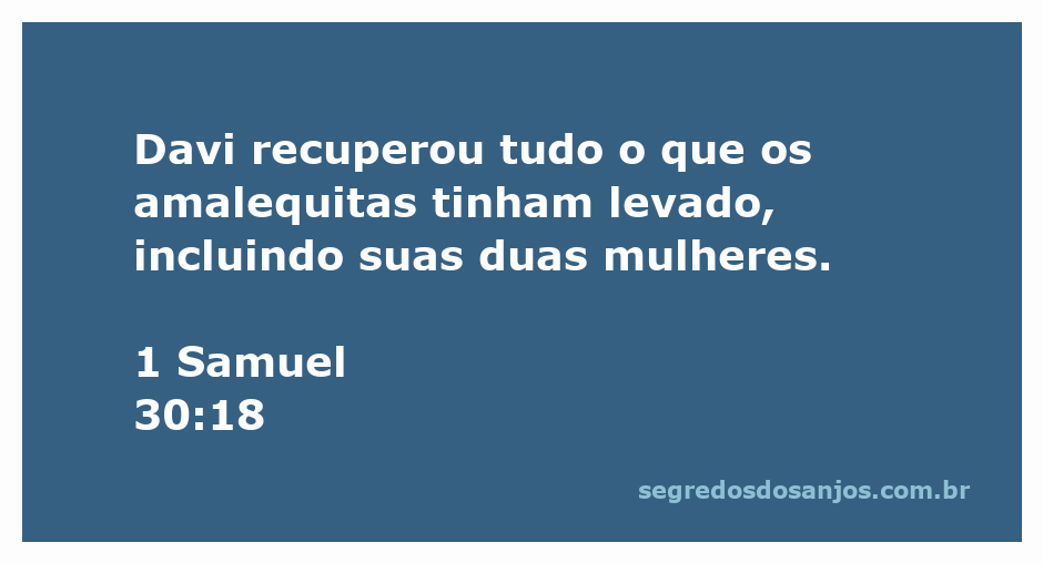 Davi recupera suas mulheres e os bens roubados pelos amalequitas