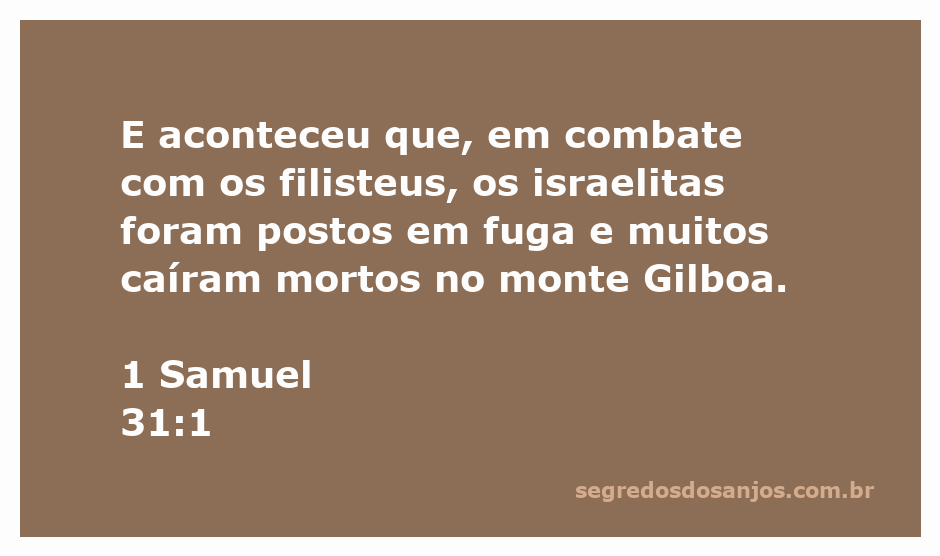 Cena da batalha no monte Gilboa, representando a derrota dos israelitas para os filisteus.