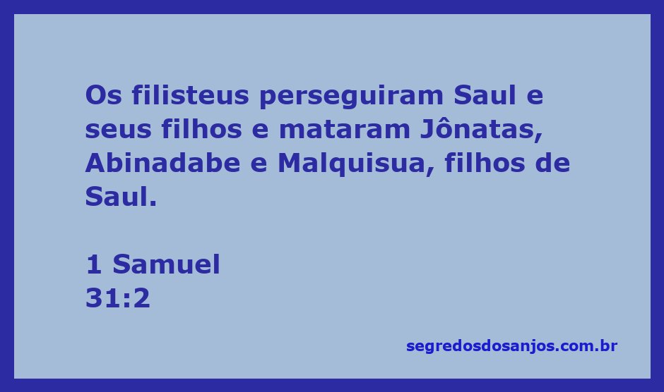 Imagem da batalha entre os israelitas e os filisteus, representando a morte de Jônatas e seus irmãos.