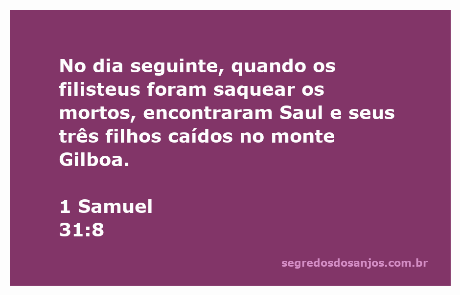 Imagem de Saúl e seus filhos caídos no monte Gilboa após a batalha contra os filisteus.