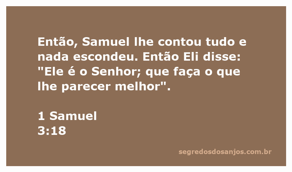 Ilustração de Samuel comunicando a mensagem de Deus a Eli